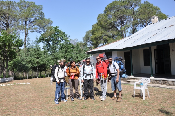 All set to start the hike - Drini Forest Rest House